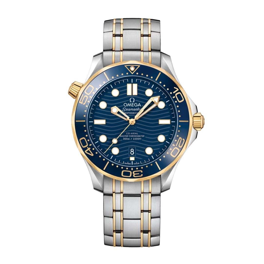 Omega Seamaster Diver 300m Yellow Gold & Steel Blue Dial 42mm photo 2