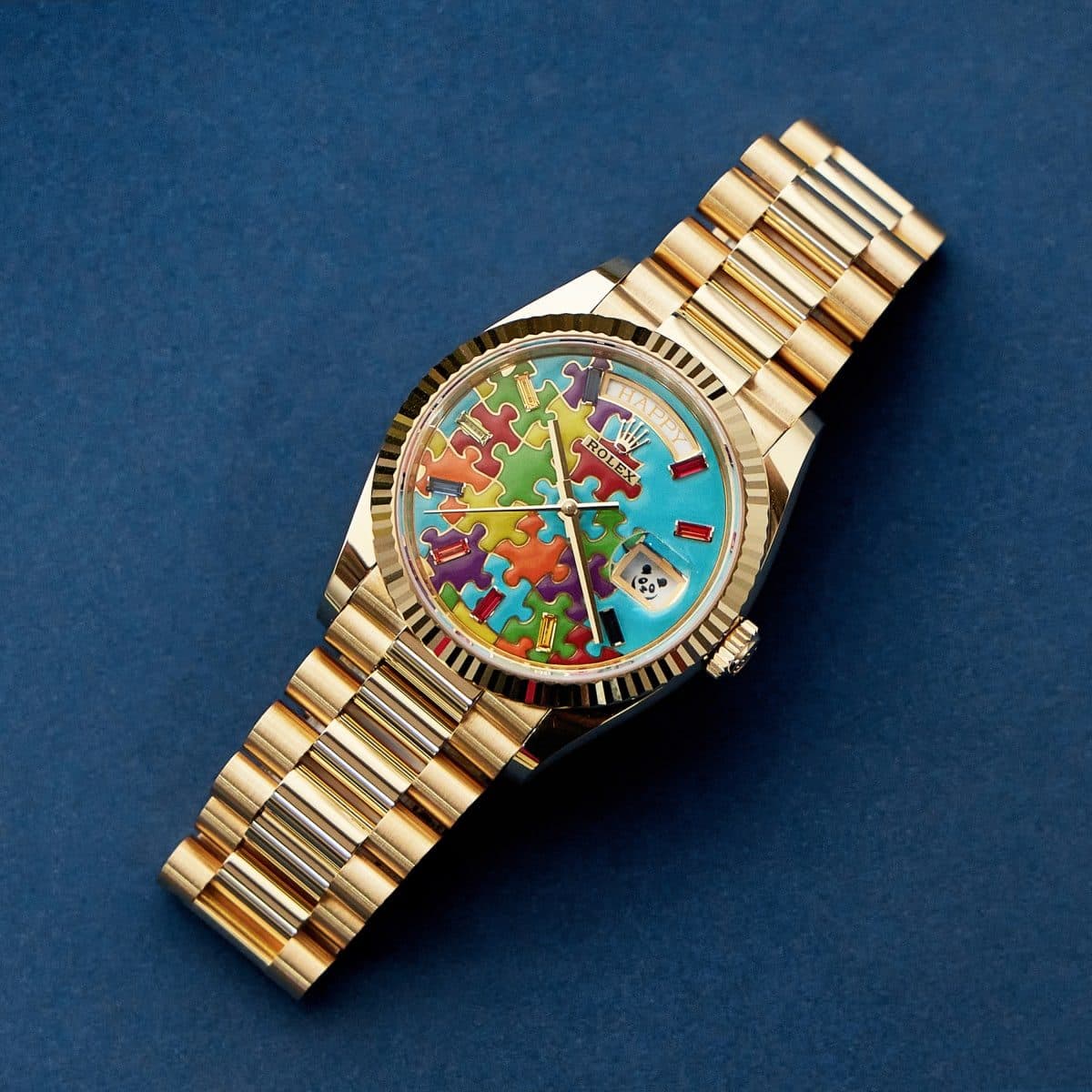 Rolex Day-Date Yellow Gold Multi-Color Puzzle Dial 36mm photo 2