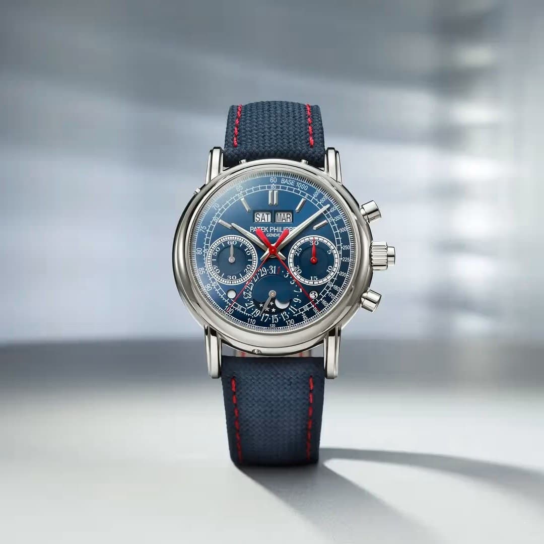 Patek Philippe Perpetual Calendar Split-Seconds Chronograph White Gold Blue Dial 40mm