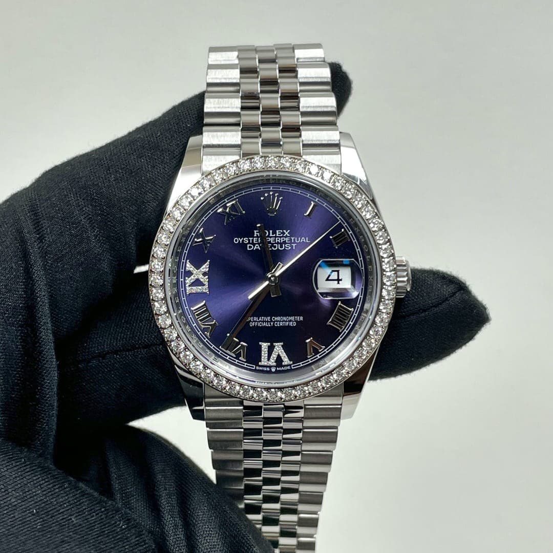 Rolex Datejust Steel Diamond Jubilee Purple Dial 36mm