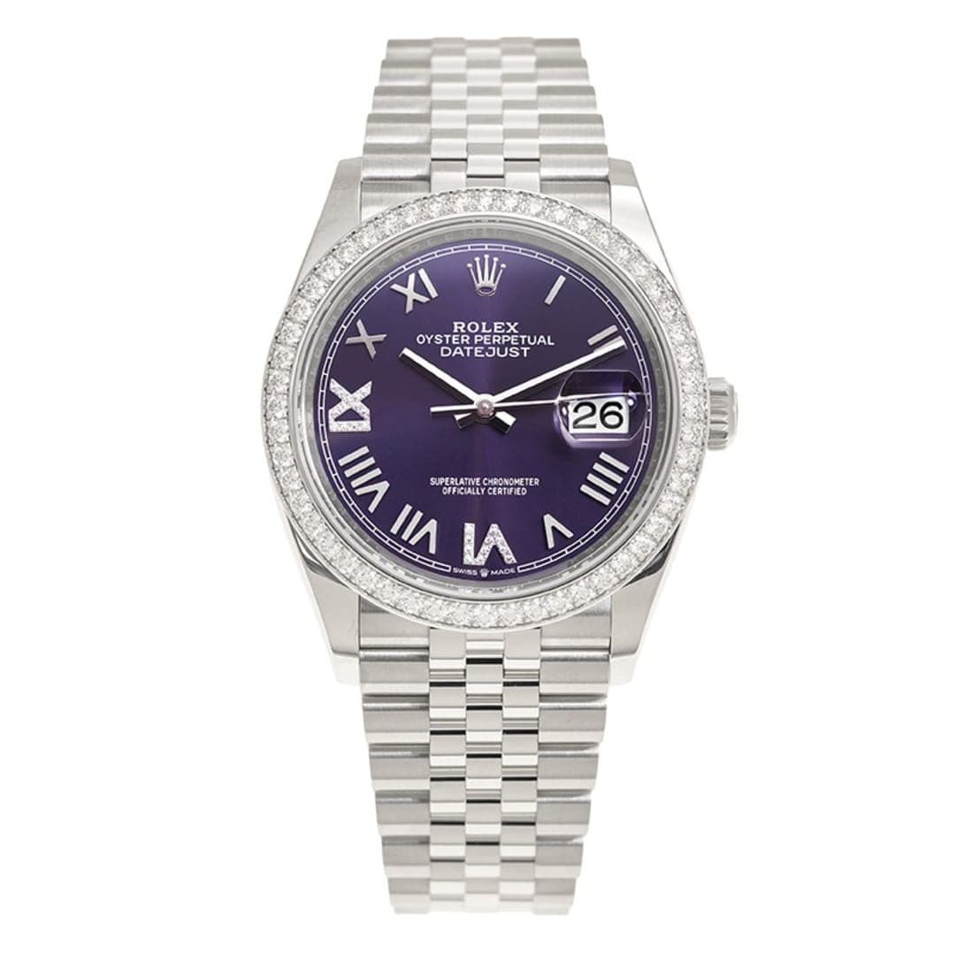 Rolex Datejust Steel Diamond Jubilee Purple Dial 36mm
