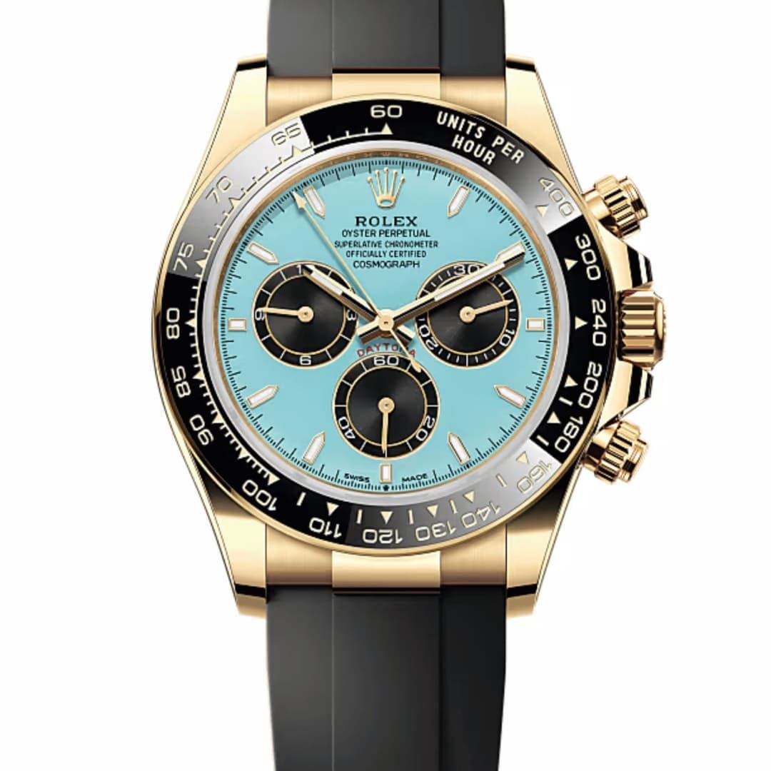 Rolex Daytona Yellow Gold Oysterflex Turquoise Dial 40mm photo 2