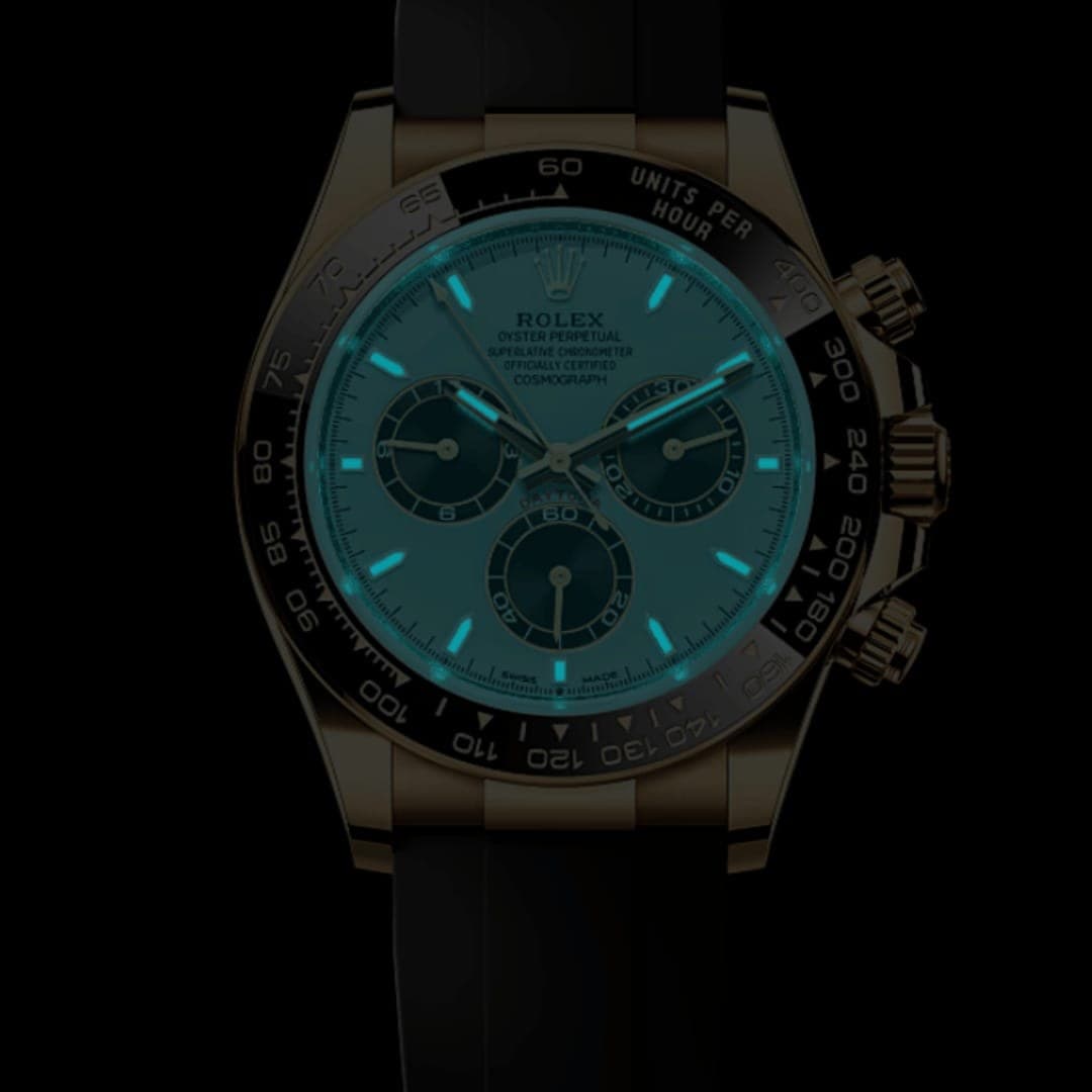 Rolex Daytona Yellow Gold Oysterflex Turquoise Dial 40mm photo 3