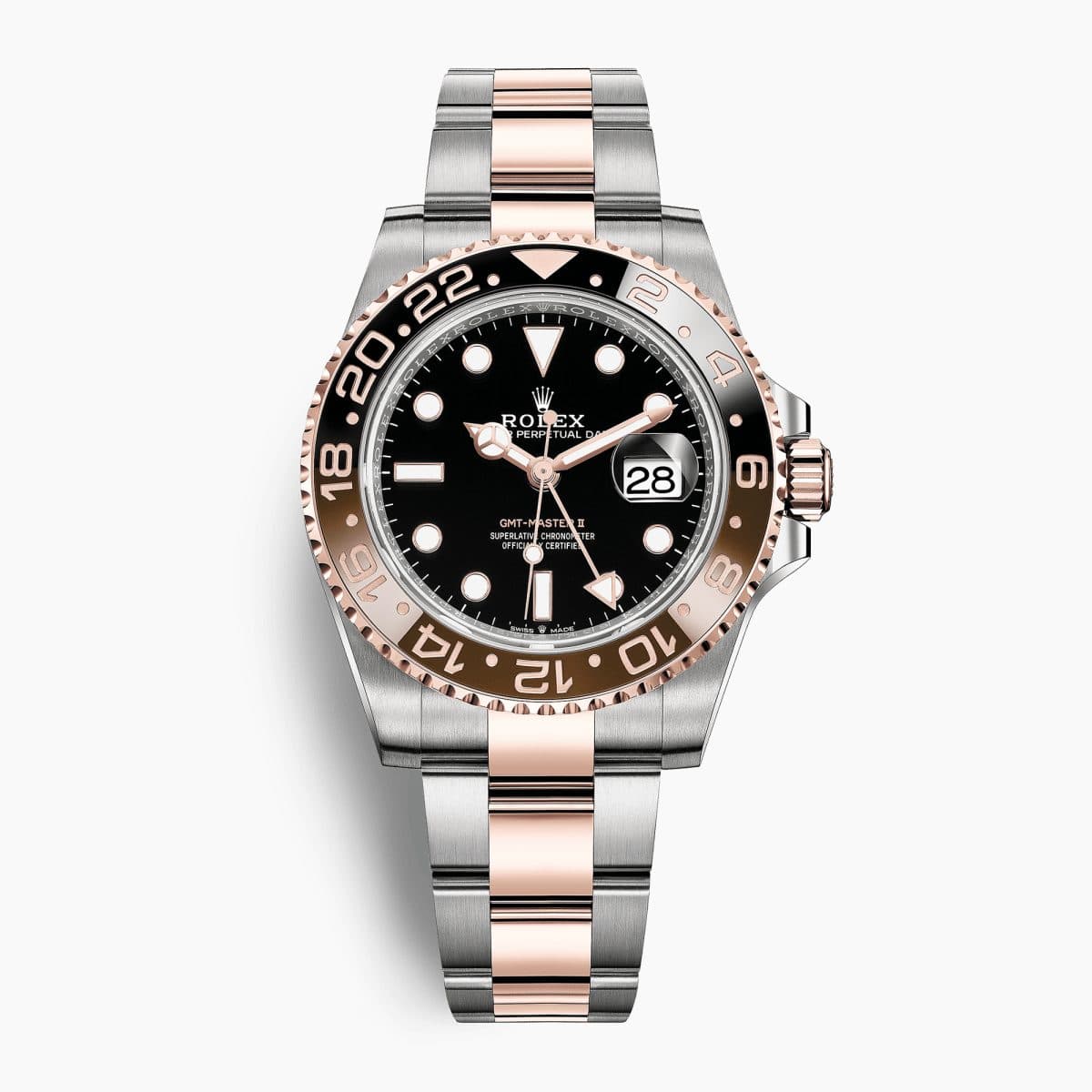 Rolex GMT-Master II "Rootbeer" Rose Gold & Steel Black Dial 40mm