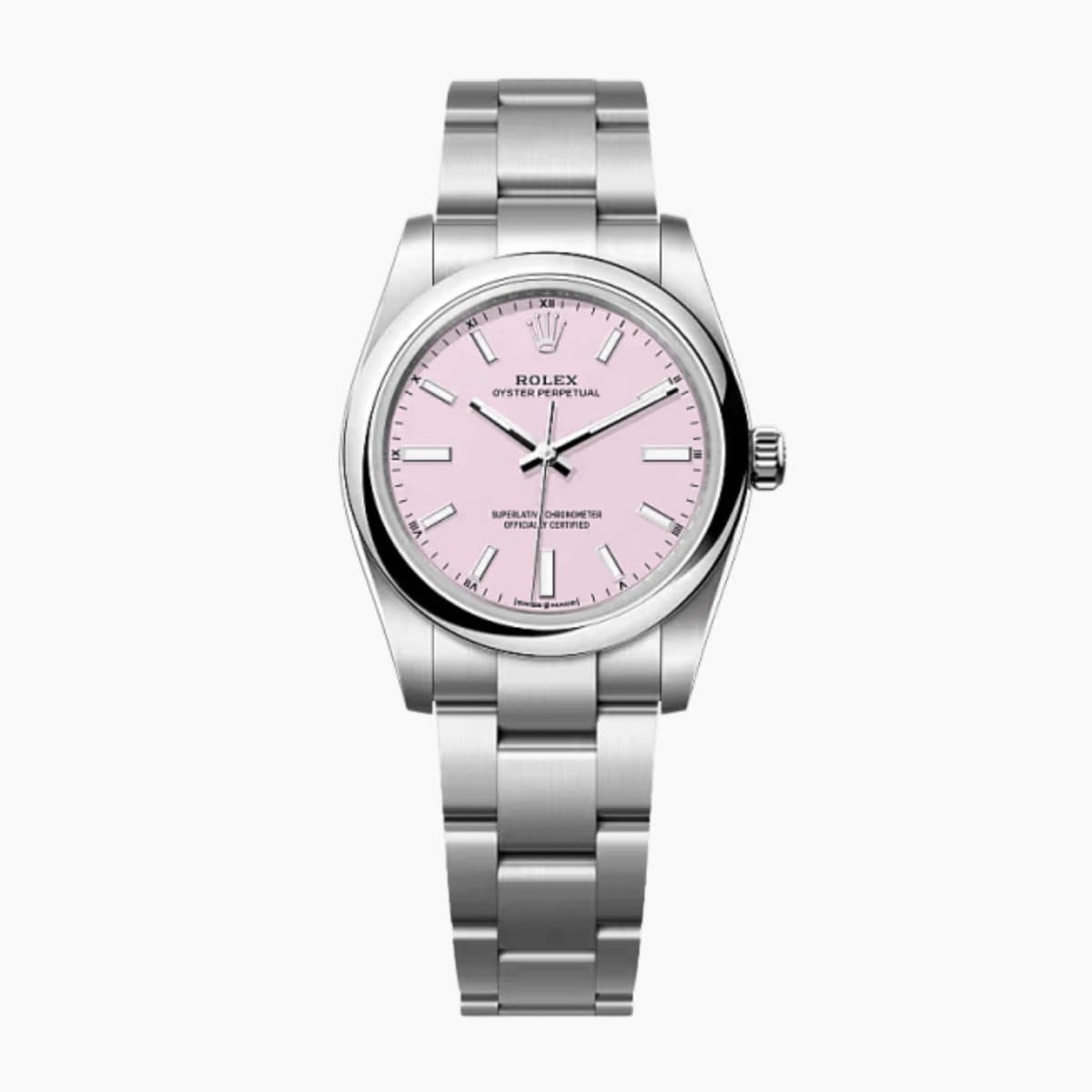 Rolex Oyster Perpetual Steel Pink Dial 34mm