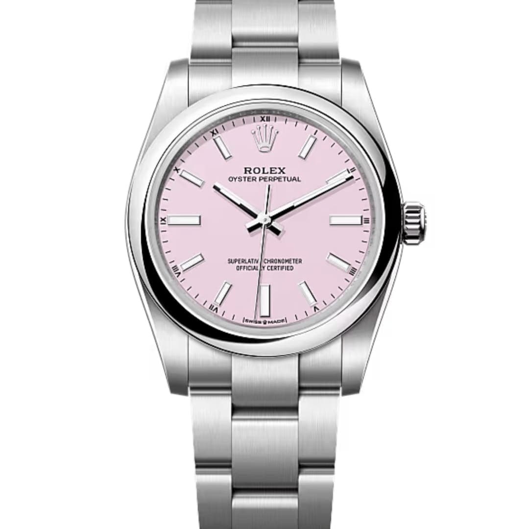 Rolex Oyster Perpetual Steel Pink Dial 34mm